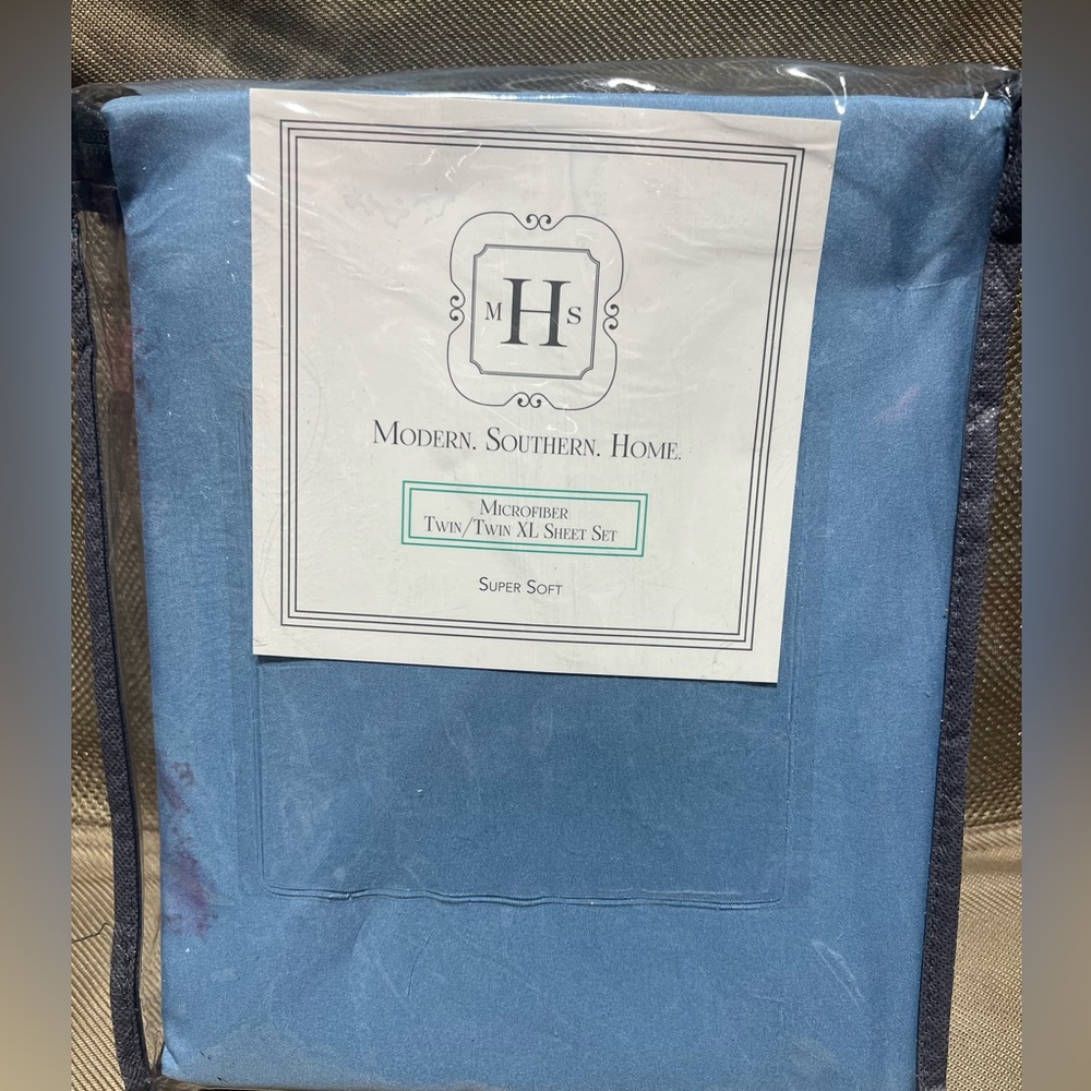 Modern Southern Home Belk Blue Microfiber Sheet Set Twin/Twin XL New